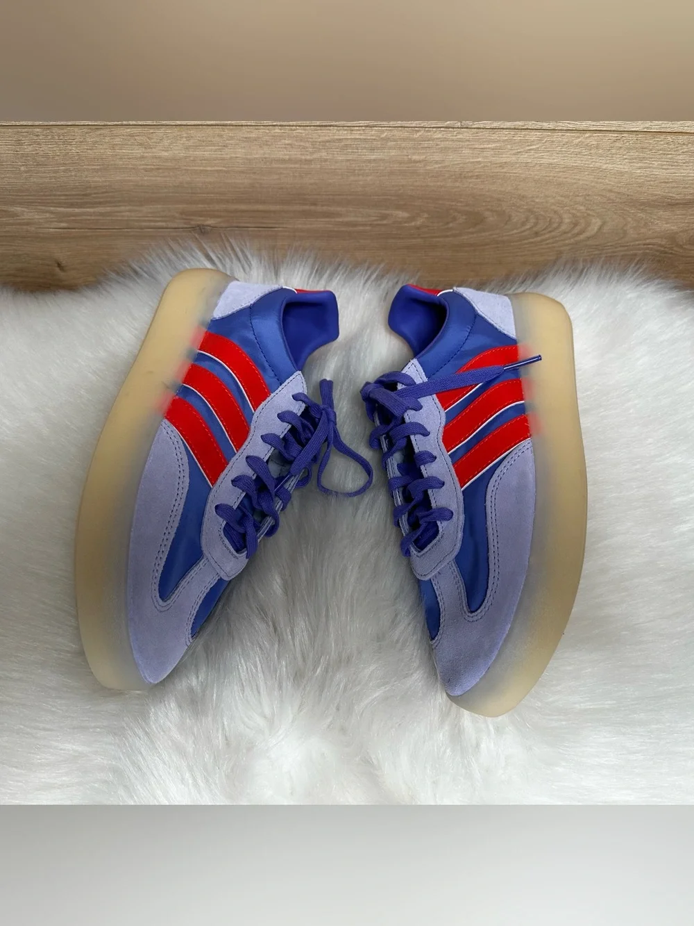 adidas Barreda Decode Lavender Sneaker with Coral Stripes Size 7.5
